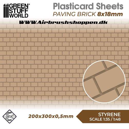 Plasticard - Paving Brick 8x18mm GSW